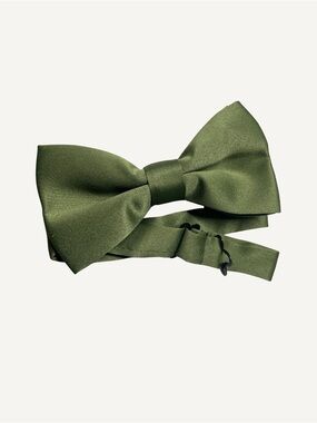 Classic Olive Green Satin Bow Tie for Men